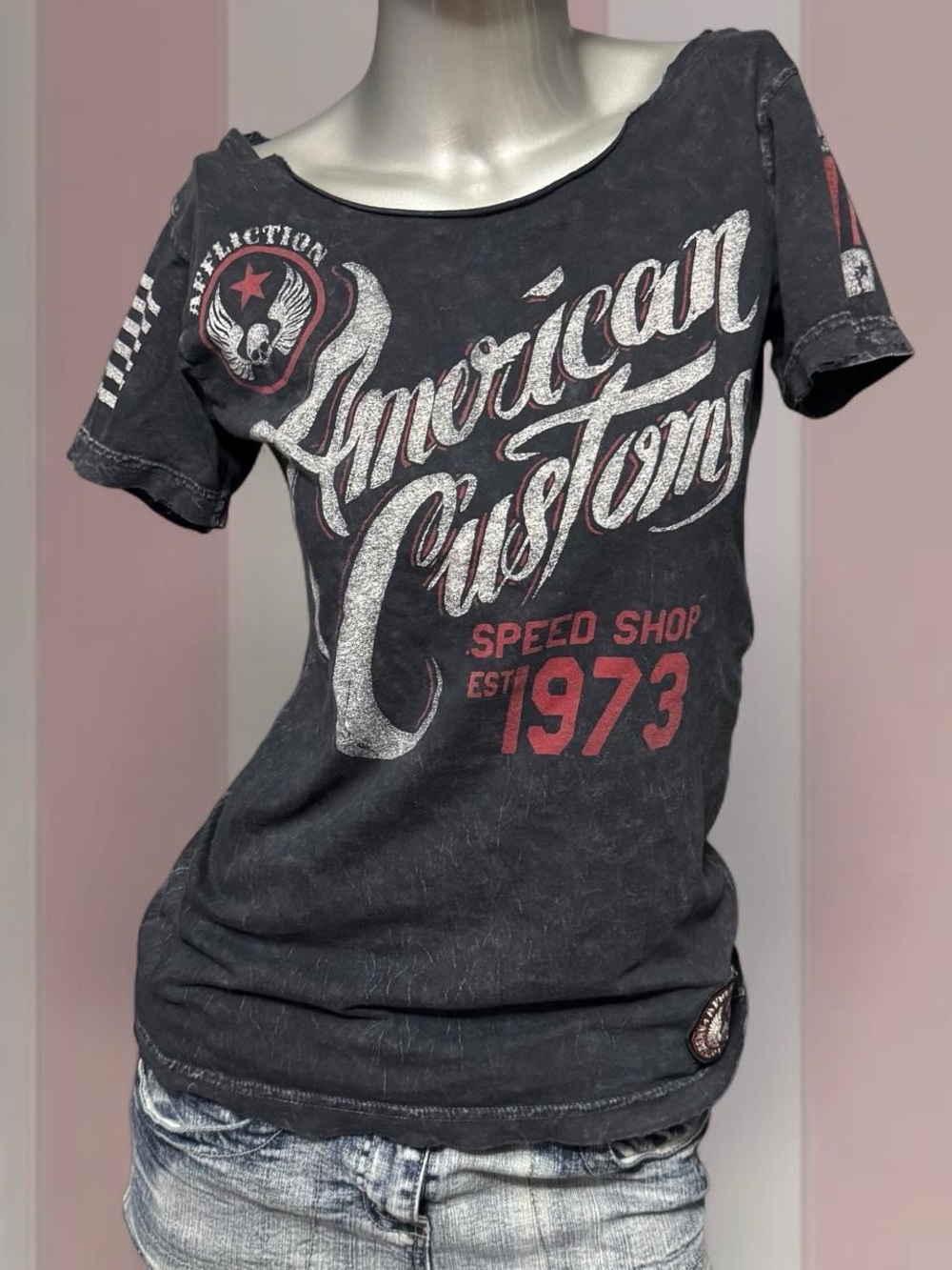 Affliction Y2K, American custom biker T-shirt